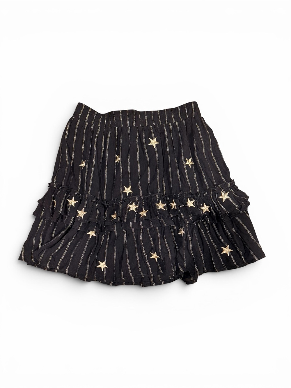 Storia Black Mini Skirt with Gold Star Accents